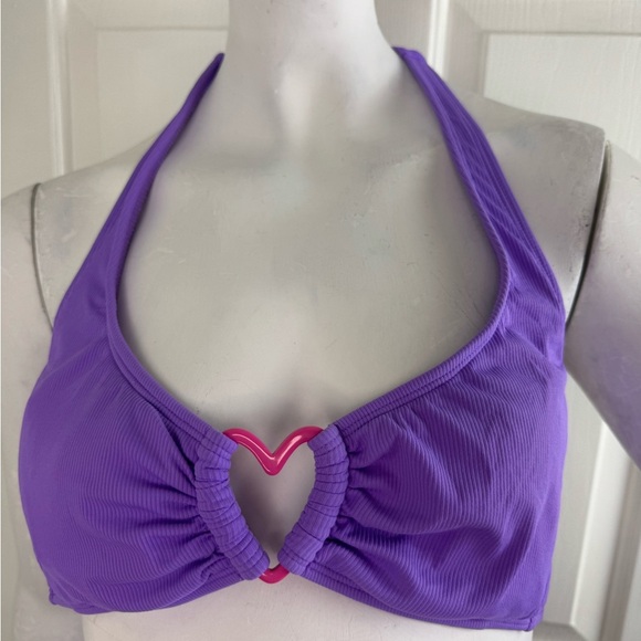 Wild Fable Women’s Purple with Pink Heart Two piece Bikini Set Size Medium. - Picture 7 of 10